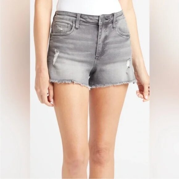 KUT From the Kloth High Rise Jane Short Distressed Gray Denim l Size 16 - Picture 2 of 9